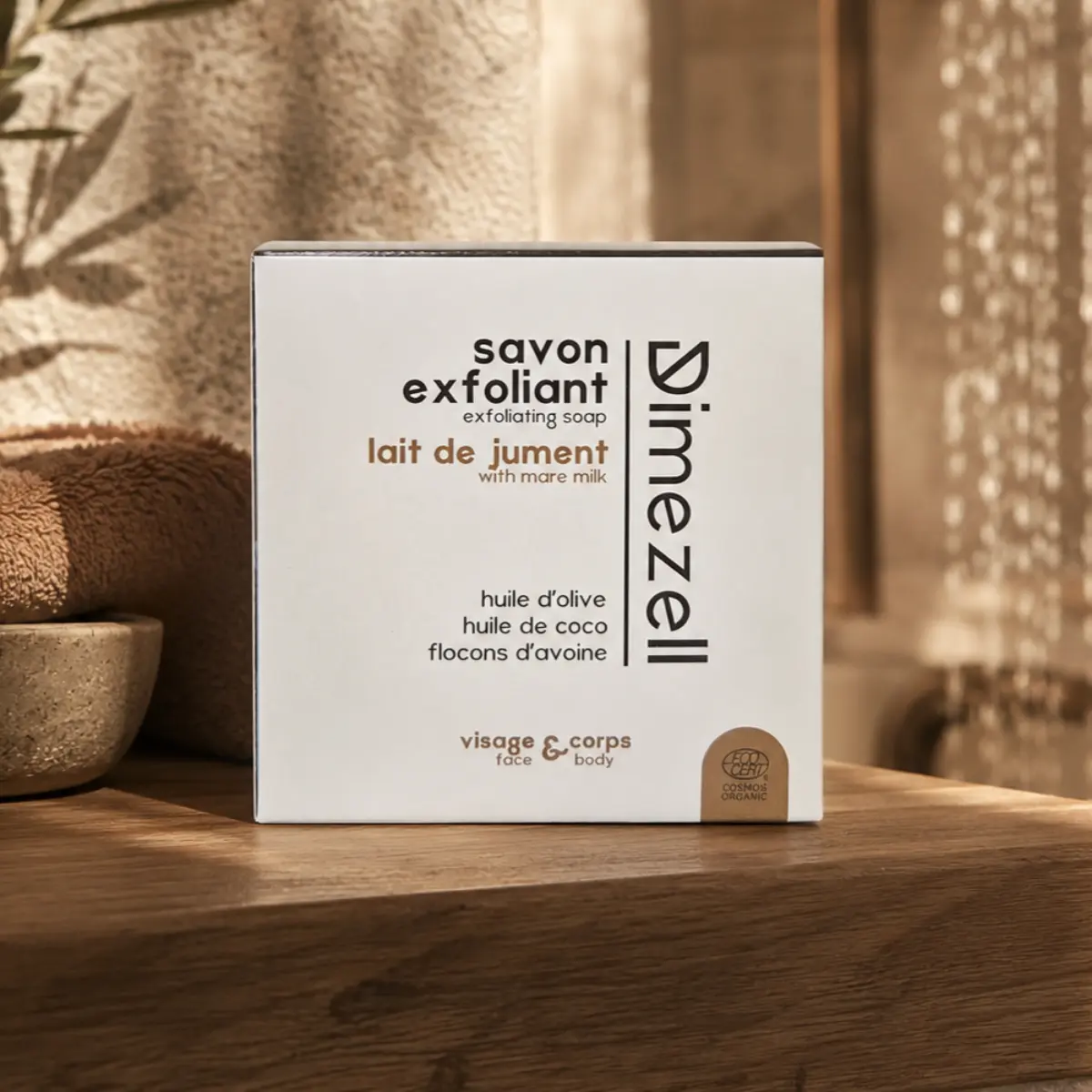 Savon au lait de jument solide Exfoliant bio Dimezell