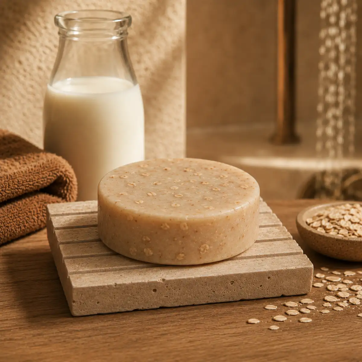 Savon au lait de jument solide Exfoliant bio Dimezell