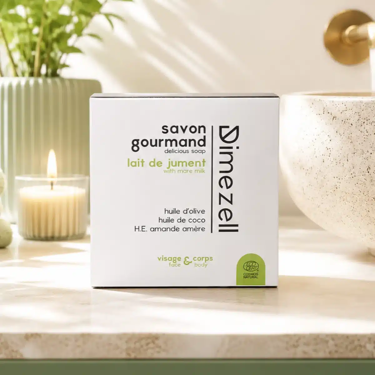 Savon au lait de jument solide Gourmand bio Dimezell